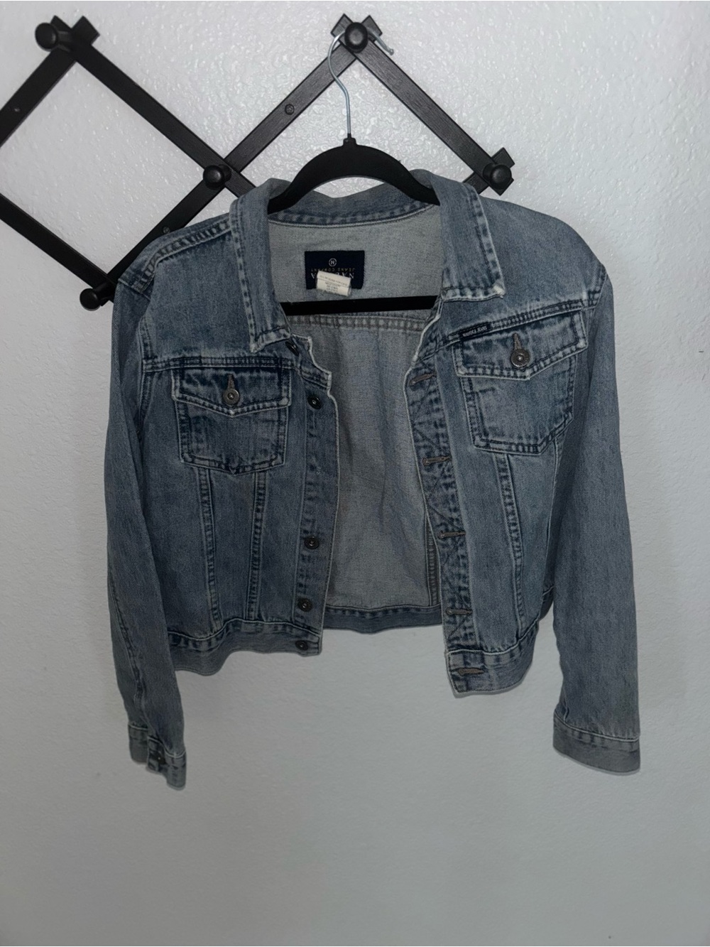 Nautica Jeans Co USA Made Light Wash Denim Trucker Jacket Medium 90s - Picture 2 of 4